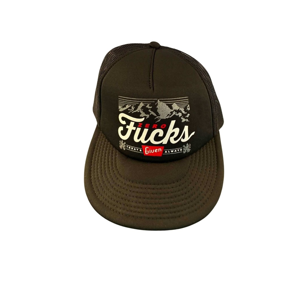 Otto Trucker Hat‎ OSFM Black Graphic Snapback Mesh Cap Streetwear
